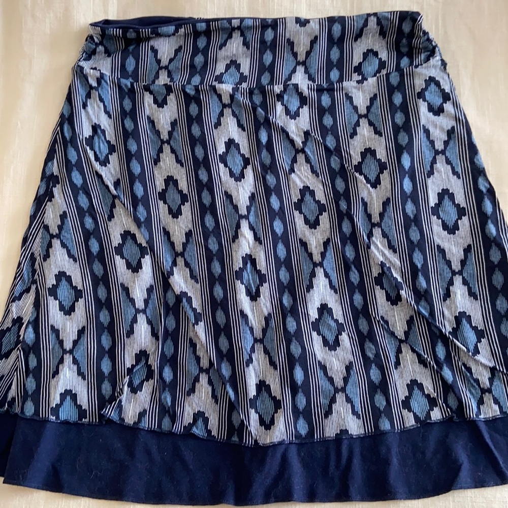 Size L Athletic Skirt Navy Ikat